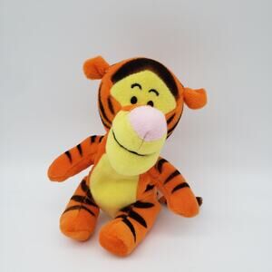 Disney Tigger The First Year 4.5" Sitting Smiley Orange Black Striped Plush